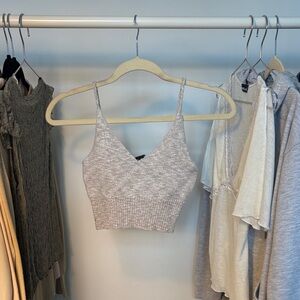 Streetwear Society Light Gray Knit Crop Top